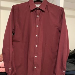 Topman Burgundy Button Down